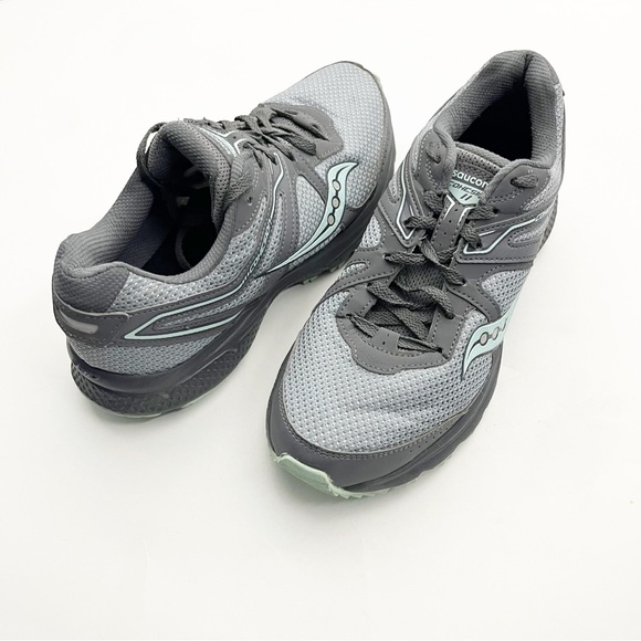 SAUCONY Cohesion II Grey Mint Green Ankle-High Trail Runner Shoes Sneakers 9 - Picture 1 of 14